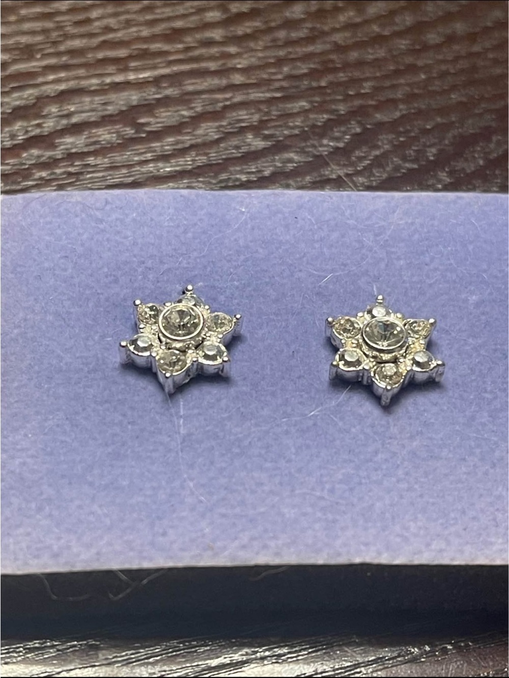 Silver Starburst Crystal Stud Earrings - Elegant Sparkle